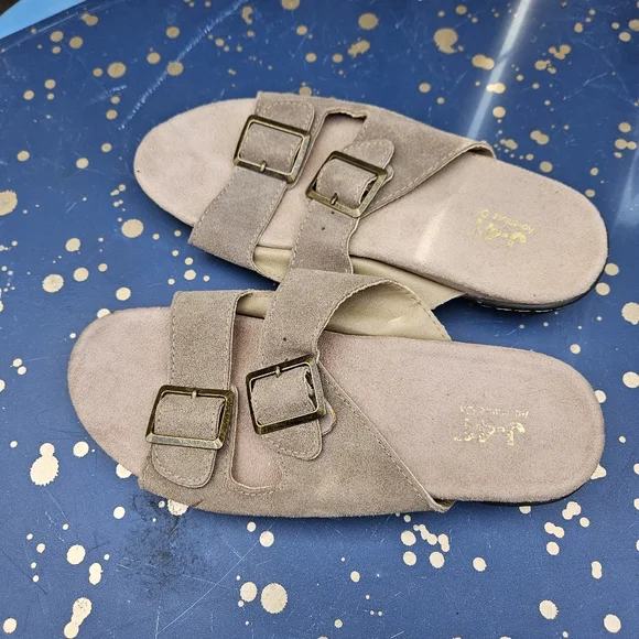 J-41 Adventure On Beige Double Buckle Sandals Women Size 7 - Picture 11 of 16